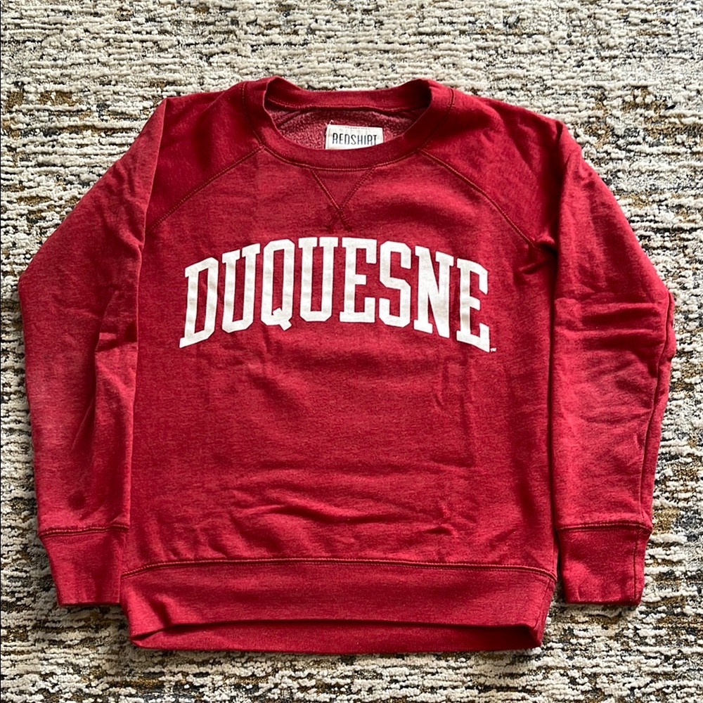 Women's Red Crew Sweatshirt with Front Logo